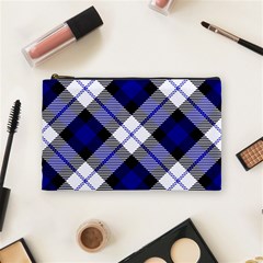 Smart Plaid Blue Cosmetic Bag (medium)  by ImpressiveMoments