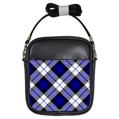 Smart Plaid Blue Girls Sling Bags by ImpressiveMoments