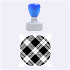 Smart Plaid Blue Rubber Round Stamps (medium)