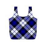 Smart Plaid Blue Full Print Recycle Bags (S)  Front