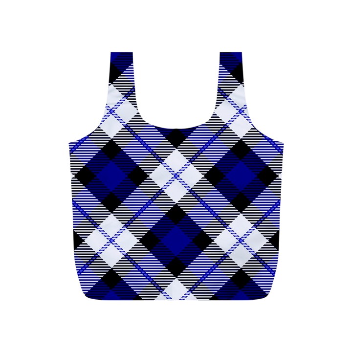 Smart Plaid Blue Full Print Recycle Bags (S) 