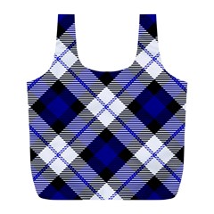 Smart Plaid Blue Full Print Recycle Bags (l)  by ImpressiveMoments