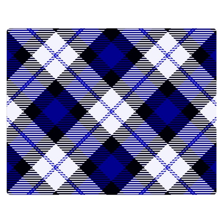 Smart Plaid Blue Double Sided Flano Blanket (Medium) 