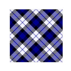 Smart Plaid Blue Small Satin Scarf (square)  by ImpressiveMoments