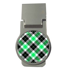 Smart Plaid Green Money Clips (round)  by ImpressiveMoments