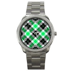 Smart Plaid Green Sport Metal Watches by ImpressiveMoments