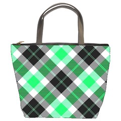 Smart Plaid Green Bucket Bags by ImpressiveMoments