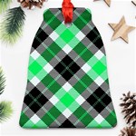 Smart Plaid Green Bell Ornament (2 Sides) Front