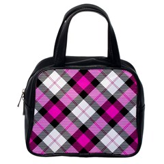 Smart Plaid Hot Pink Classic Handbags (one Side) by ImpressiveMoments