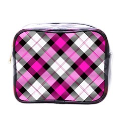 Smart Plaid Hot Pink Mini Toiletries Bags by ImpressiveMoments