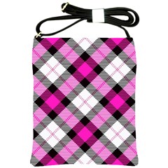 Smart Plaid Hot Pink Shoulder Sling Bags by ImpressiveMoments