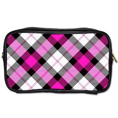 Smart Plaid Hot Pink Toiletries Bags 2-side by ImpressiveMoments