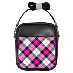 Smart Plaid Hot Pink Girls Sling Bags by ImpressiveMoments