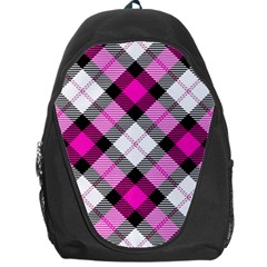 Smart Plaid Hot Pink Backpack Bag by ImpressiveMoments