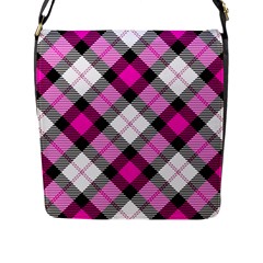 Smart Plaid Hot Pink Flap Messenger Bag (l)  by ImpressiveMoments