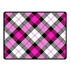 Smart Plaid Hot Pink Double Sided Fleece Blanket (small)  by ImpressiveMoments