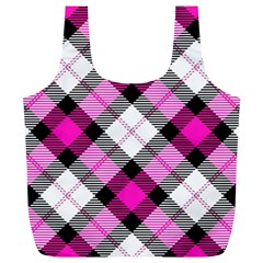 Smart Plaid Hot Pink Full Print Recycle Bags (l)  by ImpressiveMoments