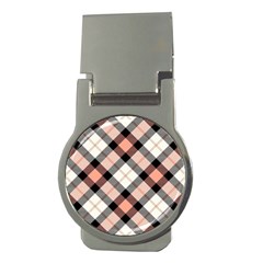 Smart Plaid Peach Money Clips (round)  by ImpressiveMoments