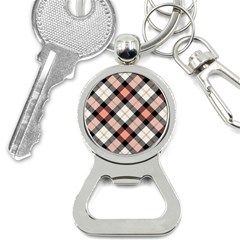 Smart Plaid Peach Bottle Opener Key Chains by ImpressiveMoments