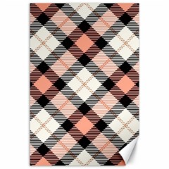 Smart Plaid Peach Canvas 24  X 36  by ImpressiveMoments