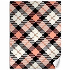 Smart Plaid Peach Canvas 36  X 48   by ImpressiveMoments