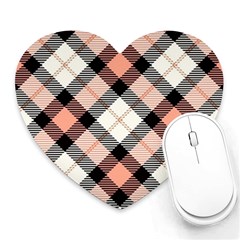 Smart Plaid Peach Heart Mousepads by ImpressiveMoments