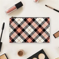 Smart Plaid Peach Cosmetic Bag (medium)  by ImpressiveMoments