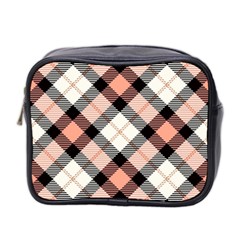 Smart Plaid Peach Mini Toiletries Bag 2-side by ImpressiveMoments