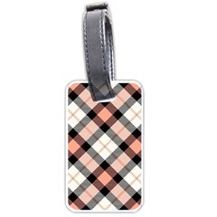 Smart Plaid Peach Luggage Tags (one Side)  by ImpressiveMoments