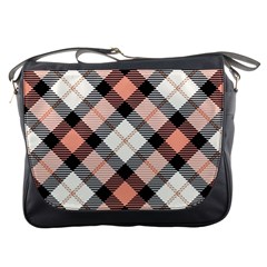 Smart Plaid Peach Messenger Bags by ImpressiveMoments