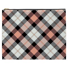 Smart Plaid Peach Cosmetic Bag (xxxl)  by ImpressiveMoments