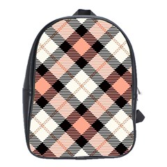 Smart Plaid Peach School Bags (xl)  by ImpressiveMoments