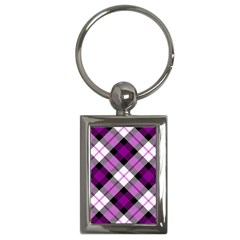 Smart Plaid Purple Key Chains (rectangle)  by ImpressiveMoments