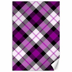 Smart Plaid Purple Canvas 12  X 18   by ImpressiveMoments