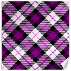 Smart Plaid Purple Canvas 16  X 16   by ImpressiveMoments