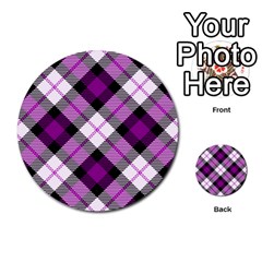 Smart Plaid Purple Multi-purpose Cards (round)  by ImpressiveMoments