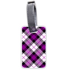 Smart Plaid Purple Luggage Tags (one Side)  by ImpressiveMoments