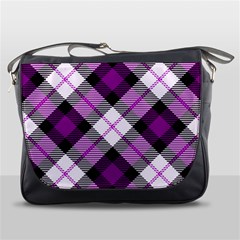 Smart Plaid Purple Messenger Bags by ImpressiveMoments