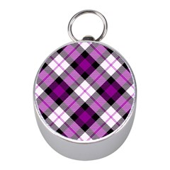 Smart Plaid Purple Mini Silver Compasses by ImpressiveMoments