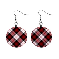 Smart Plaid Red Mini Button Earrings by ImpressiveMoments