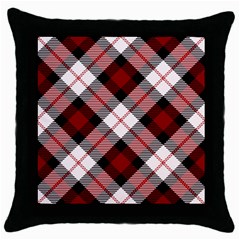 Smart Plaid Red Throw Pillow Cases (black) by ImpressiveMoments