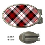 Smart Plaid Red Money Clips (Oval)  Front