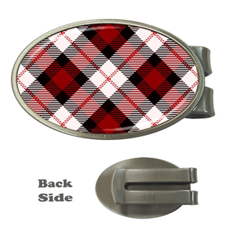 Smart Plaid Red Money Clips (Oval) 