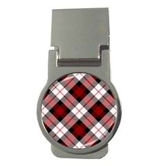 Smart Plaid Red Money Clips (round)  by ImpressiveMoments