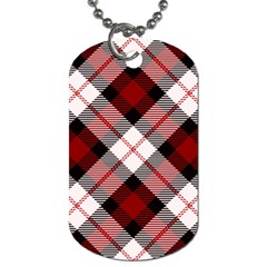 Smart Plaid Red Dog Tag (two Sides) by ImpressiveMoments