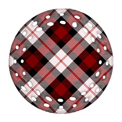 Smart Plaid Red Round Filigree Ornament (2side) by ImpressiveMoments