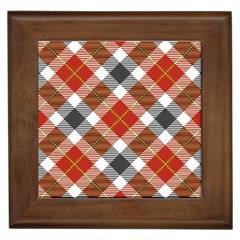 Smart Plaid Warm Colors Framed Tiles by ImpressiveMoments