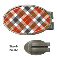 Smart Plaid Warm Colors Money Clips (oval)  by ImpressiveMoments