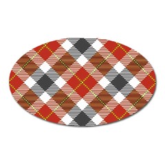 Smart Plaid Warm Colors Oval Magnet by ImpressiveMoments