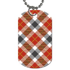 Smart Plaid Warm Colors Dog Tag (one Side) by ImpressiveMoments